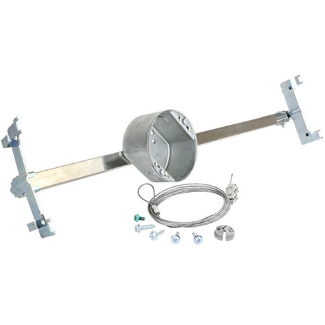 commercial electric ceiling fan support box with brace kit installation|retrofit ceiling fan mounting box.